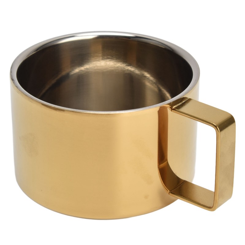Coffee Cup Gold Fashionable Design Wearable Convenient Practical Stainless Steel