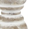 Stonebriar Antique White Wooden Pillar Candle Holder, Vintage Seaside Pillar