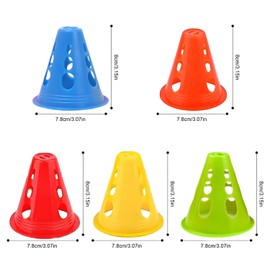 20 Plastic Training Cones,Plastic Obstacle Cones,Sports Field Markings,Suitable for Football,Ice Skating,and Obstacle Practice,Windproof Mini Cones for Sports Training and Agility Training