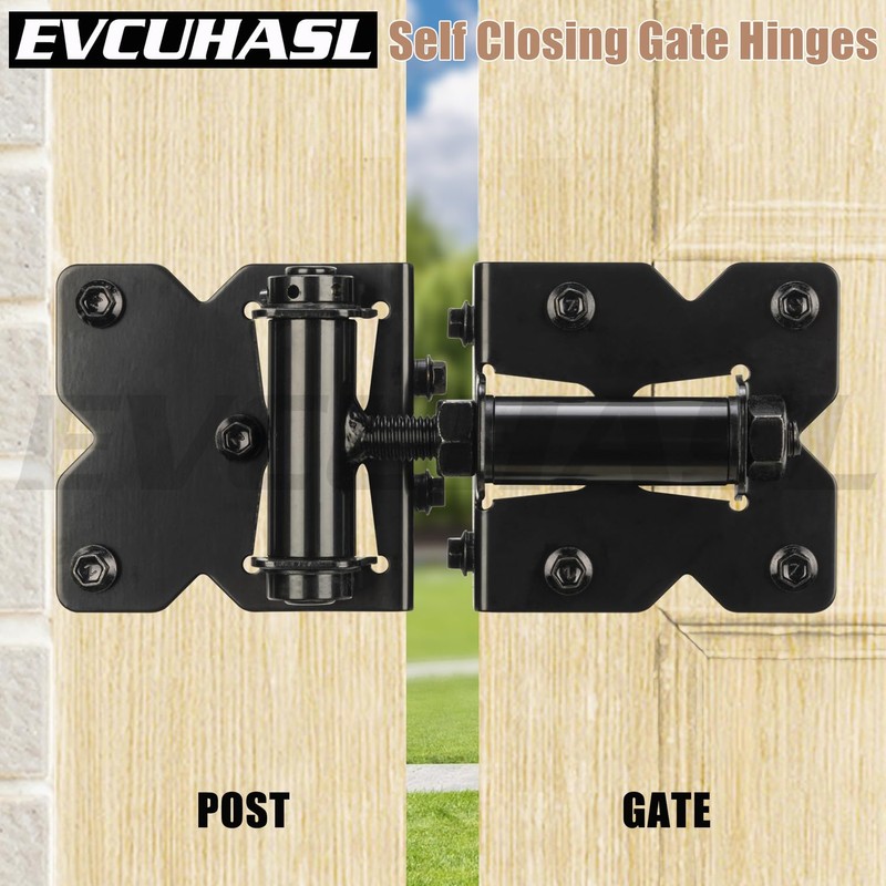 Self Closing Gate Hinges Heavy Duty for Vinyl/Wooden Fence Gates,