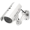 QWORK® 2 Pack Silver Dummy Security Cameras with Red Flashing