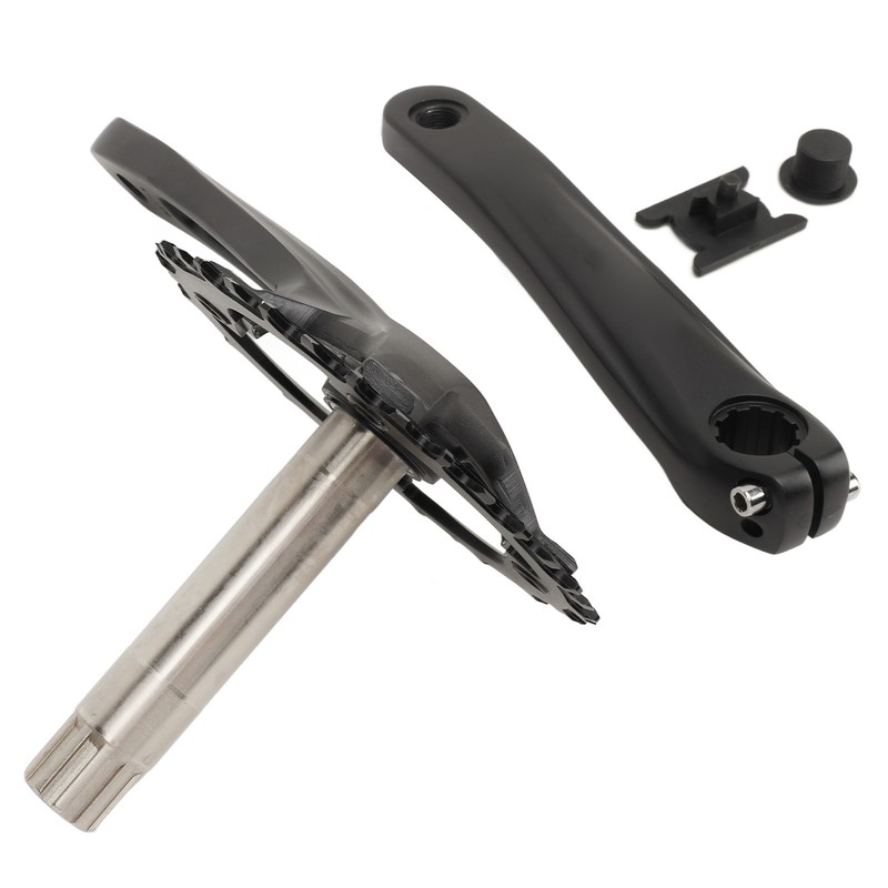 34T Bike Crankset Hollow Integrated Single Speed Round Chainring Aluminium