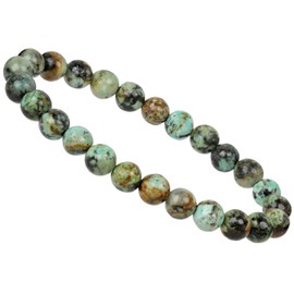 Eledoro PowerBead, Women’s Stretch Bead Bracelet, Made of 8 mm Gemstone Beads, 17 - 18 cm, gemstone, Green