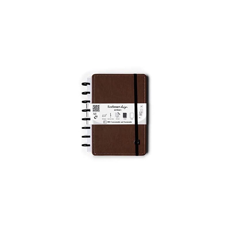 Ambar EcoSmart Notebook A5 PU 100Sheets 100G ClassroomMates Brown