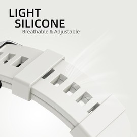 Adjustable Whoop Band Compatible with WHOOP 4.0 and Whoop 3.0, Soft and Durability Silicone Waterproof Whoop Strap for Enhanced Performance, White