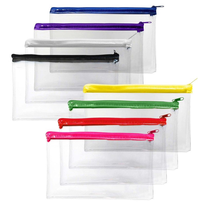 Janrax 8x5 inch Yellow Zip Clear Exam Pencil Case
