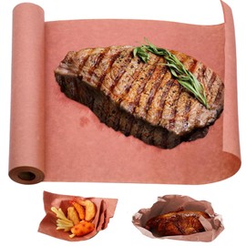Butcher Paper für Smoker, Metzgerpapier Pink, Original Metzgerpapier Rolle, BBQ Kraftpapier 30cm x 10m, Butcher-Paper für Langzeitgarung, Smoken, Grill