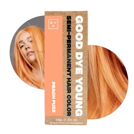 Good Dye Young Semi-Permanent Hair Color, Vegan and Cruelty-Free Peach Orange Hair Dye, Last up to 24 Washes, Non-Damaging Conditioning Hair Color (5FL OZ, Peach Fuzz)