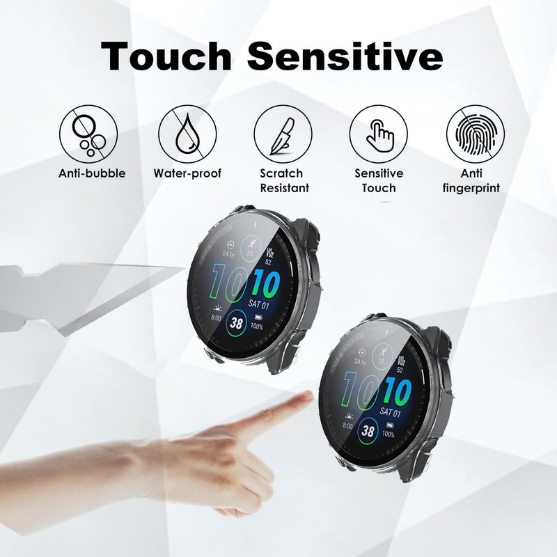 4-Pack Forerunner 965 Screen Protector Case Compatible with Garmin Forerunner®