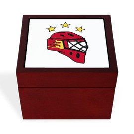 CafePress Hockey Helmet Memory Keepsake Jewelry Box, 5"x5"x3.75"
