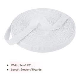 PATIKIL Cotton Twill Tape 10mm(3/8 Inch) 10 Yards Cotton Ribbon Bias Binding Tapes Herringbone Webbing Trim for Sewing Gift Wrapping Craft DIY Milk White - 9m