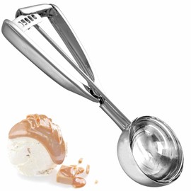 Ice Cream Scoops with Easy Trigger - Large Size 304 Stainless Steel Cookie Scoop with Non-Slip Grip - Heavy Duty Icecream Scooper – Perfect for Cookie Dough, Muffins, Meatballs, Mash Potatoes