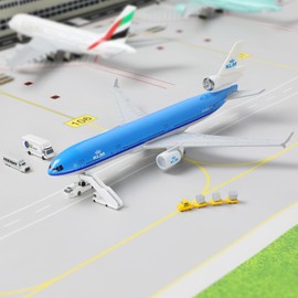 QIYUMOKE MD-11 NL-KLM 1/300 Diecast Metal Airplane Model with Stand -Alloy Model Plane for Adult(PH-BFU) -8.3 inches Model Plane for Aviation Enthusiasts Gifts, Display Decorations