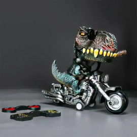 Q-version Tyrannosaurus Rex Locomotive Resin Figurine Hand-painted Cute Artistic Style Unique Trendy Decoration Home Small ItemColor: As picture, Size: One Size