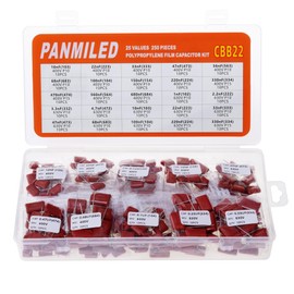 PANMILED 25 Values 250 Pieces CBB22 Polypropylene Film Capacitor Kit (400V 10nF-680nF) (630V 1nF-330nF) Capacitor Assortment Kit
