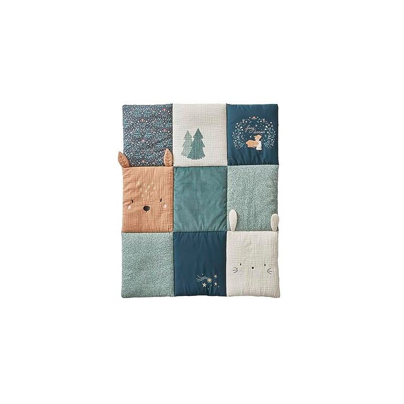 Vertbaudet Magic Forest Baby Playpen Mat Oeko-Tex Green Printed 75