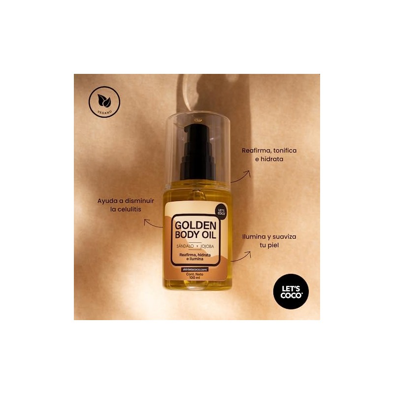 Let Coco Golden Body Oil Reafirma Hidrata Ilumina Skin Aceite
