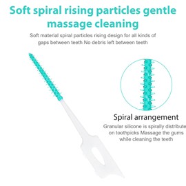 Heclia 160Pcs Portable Soft Silica Toothpicks, Easy to Use Dental Picks for Adults Teeth Cleaning, Disposable Interdental Brushes with Convenient Carry Case, Dentist Recommended Floss Sticks