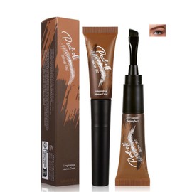 Eyebrow Tint Peel Off Gel with Flat Brush for Precise Application, Eyebrow Dye Semi-Permanent Waterproof Lasts 3 Days, Brow Tint Natural Look for Women (#Warm brown)