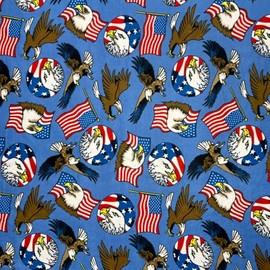 Pico Textiles 3 Yard Bolt - Patriotic American Eagle Blue Fleece Fabric - Sold by The Yard & Bolt - Print Fleece Fabric - Ideal for Sewing Projects, Scarves, No Sew Fleece Throws and Tie Blankets