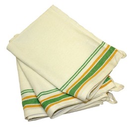 Aunt Martha's 18-Inch by 28-Inch Package of 3 Vintage Dish Towels, Green Striped