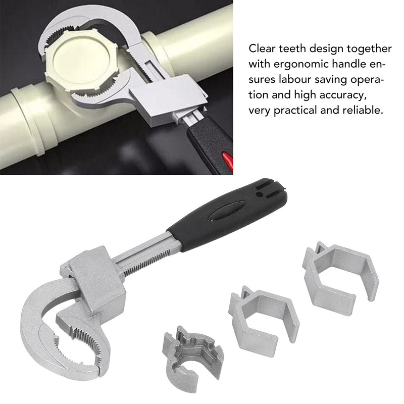 Multifunctional Wrench Double Ended Adjustable Opening Aluminium Alloy for Basin