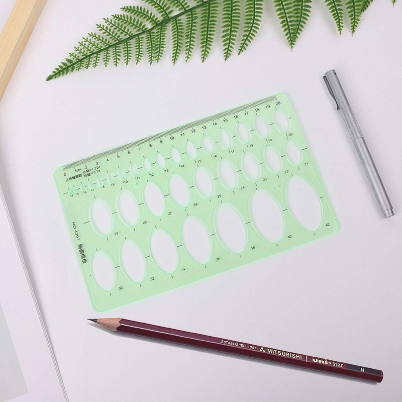 QISF Pack of 9 Circular Stencils, Circular and Oval Stencils,