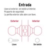 Hermex Basic BAL-LA-EP, Cerradura pomo, entrada, cilíndrica, latón antiguo