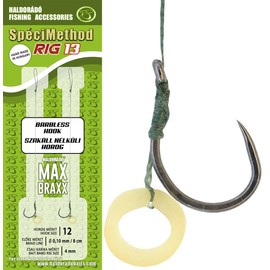 Haldorado SpéciMethod Rig13, 8 cm Barbless Hook Fishing Rig, 0.10 mm Braided Line, Size 12