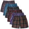 Charles Wilson 6 Pack Woven Boxer Shorts (S, Tartan Check