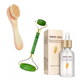 Mafab Paquete Rodillo Cepillo Facial, Serum Arroz Blanco Rorec