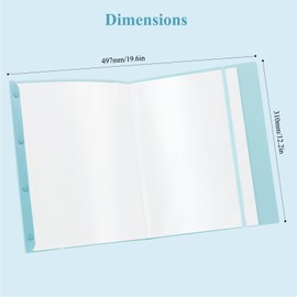 M&G 30-Pocket Binder with Plastic Sleeves，19.6x12.2 inch, A3 Size Heavy Duty Art Portfolio Folder with Clear Sheet Protectors，Presentation Display Book for Artwork, Document Organizer(Pink)