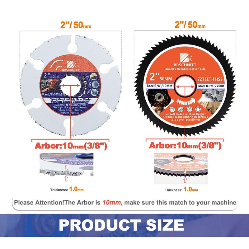 Circular Saw Blade 2inch - BRSCHNITT 4PCS 72T Cutting Discs
