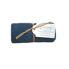 Solwang Hand Towel Rustic Blue Cotton Knitted Tea Towel Kitchen Towel