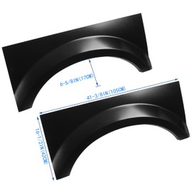 ECOTRIC Rear Wheel Arch Quarter Panel Replacement Compatible with 1999-2007 Ford F250 F350 F450 F550 Pickup Bed Rear Wheel Rust Repair Patch One Pair Left & Right Side