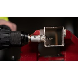 Starrett Tungsten Carbide Tipped Hole Saw - SM28 Sheet Metal Cutter With Arbor & Pilot Drill Bit - For Drilling Stainless Steel Aluminum Alloy - 28 mm