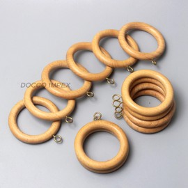 Premium Wooden Curtain Rings for Door and Window Decoration, 24 Pieces | Wood Drapery Rod Rings | Inner Dia 1.75 Inch and Outer Dia 2.5 Inch (Beech Wood)