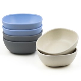 The Dipping Bowls Set of 6, 4.7 Oz Serving Prep Dipping Bowls, 3.7" x 1.1" Mini Dessert Sauce Plastic Bowls Reusable, Small Bowls for Side Dishes Snack Condiment (3 Colors)