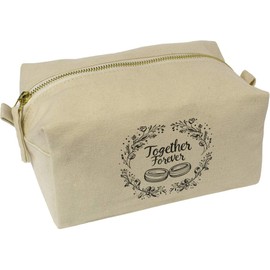 'Together Forever Wedding Rings' Canvas Wash Bag/Makeup Case (CS00040205)