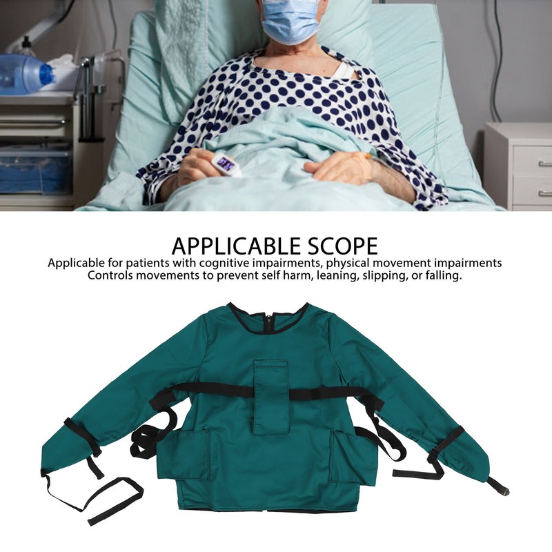 Patient Restraint Suit Prevent Tilting Front Back Secured Cotton Bed