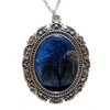Silver Shooting Star Cameo Pendant: Bright Blue
