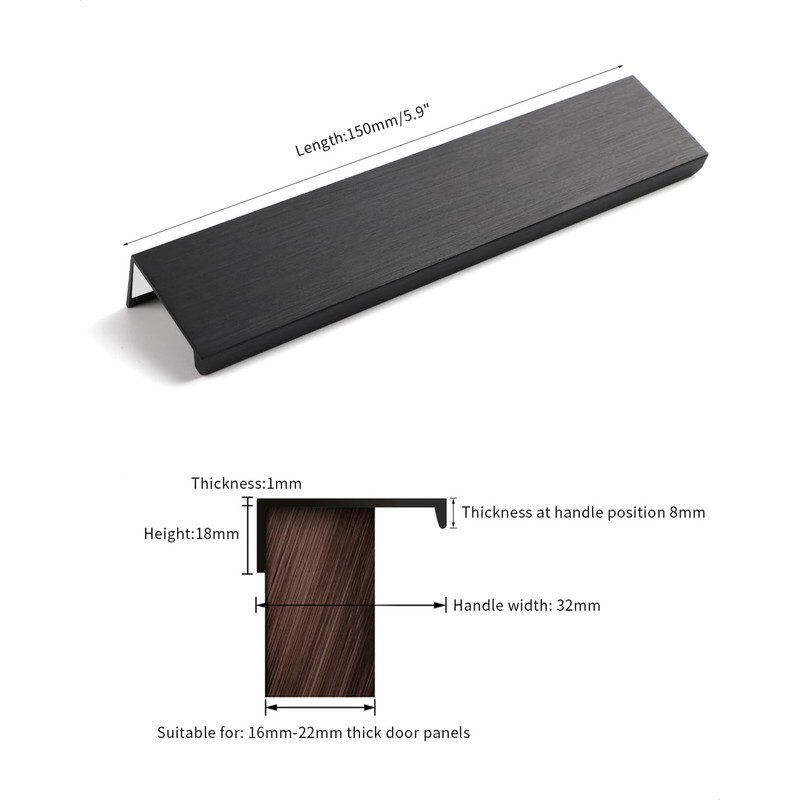 BaiNong 5 Pack Adhesive Cabinet pulls 6 inch Stick on