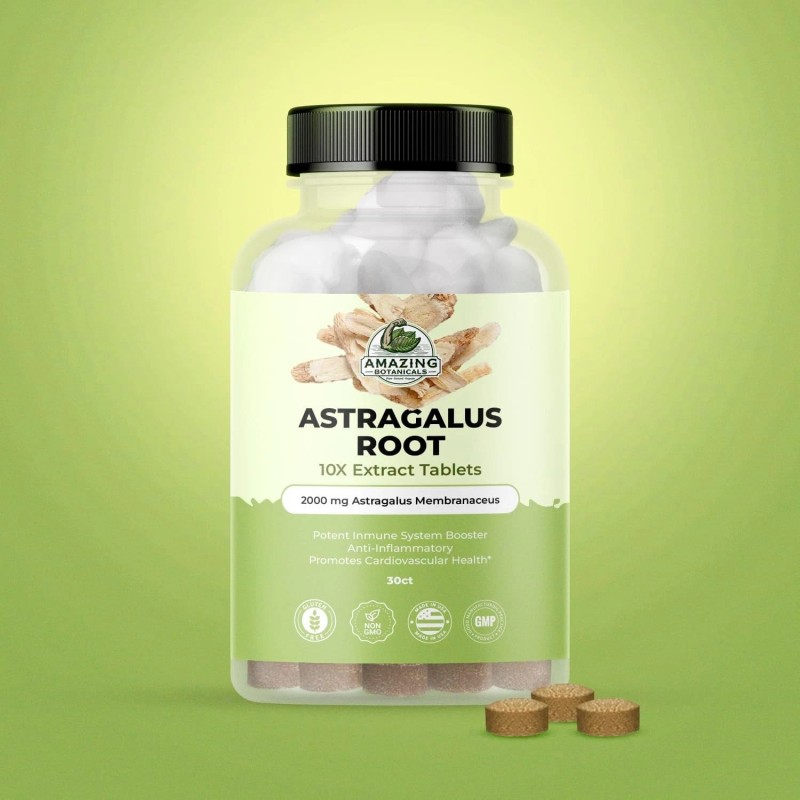 Amazing Botanicals Astragalus Extract Tablets 2000mg 10X 70% Polysaccharide