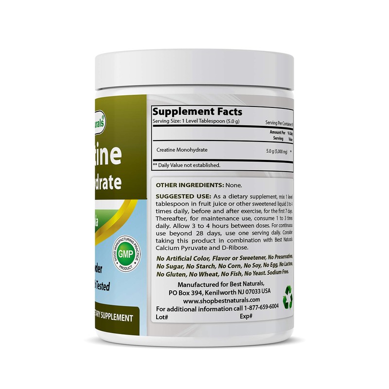 Best Naturals Creatine Monohydrate 1 Lb Pure Powder (1 LB