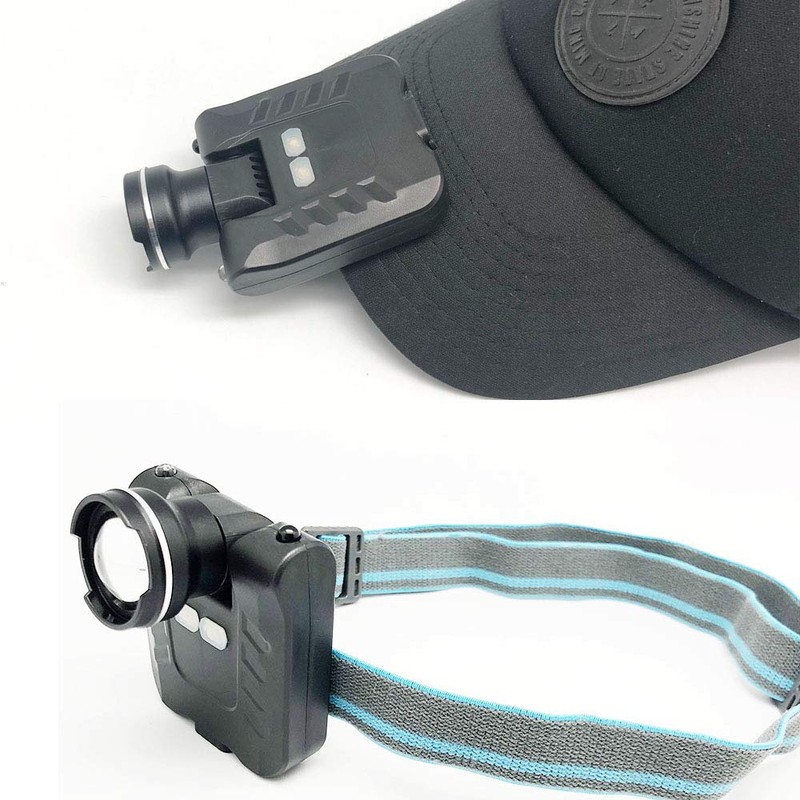 FISHNU 7007 Zoomable Cap Headlamp T6 Led,Usb Rechargeable Hard Hat