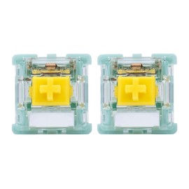 Zjmehty Gateron Jade Series Dual-Stage Spring Pre Lubed Switches Yellow V3 Pro,3-Pin 55gf Linear/RGB/LED Switches for Mechanical Keyboard（Yellow,10pcs）
