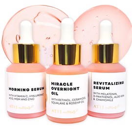 ATIS Vitamin C Face Serum - Anti Aging Facial Serum - Hyaluronic Acid & Retinol Serum for Face - Firming, Restoring & Hydrating | Fine Lines, & Wrinkles Remover, Tone & Revitalize, 1fl oz,3 Bottles