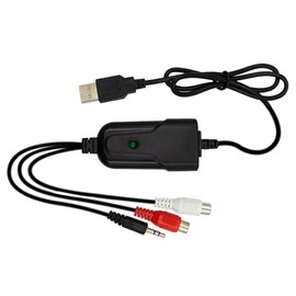 Jerilla USB 2.0 Audio Capture Card Grabber for Cassette Tapes to MP3 Converter, 3.5mm, R/L Stereo Interface Compatible with Windows XP/7/8/10 and Mac OS 10.14