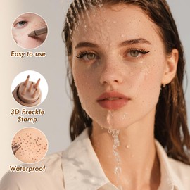 Sommersprossen Stempel, Natürliche Lebensechte Faux Sommersprossen Stift, Fake Freckle Stamp Pen, Wasserdicht Langlebiger Weiche Punkt Stift für Natürliche Mühelose Sunkissed Makeup (Kaffee)