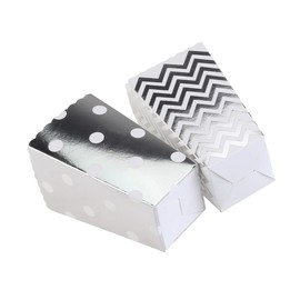 CHILDWEET 36pcs Popcorn Boxes Silver Cardboard Eco-friendly Birthday Party Supplies Shower Decorations
